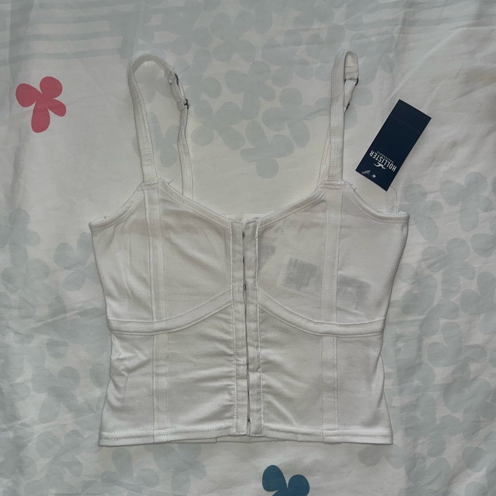 Hollister White Corset Cami Top